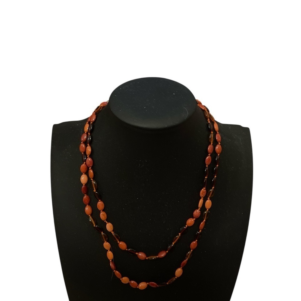 Vintage double strand multi browns Beaded Necklace